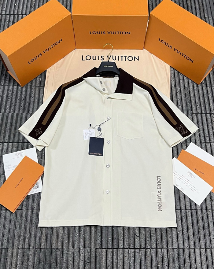 LOUIS VUITTON Bicolor Warm Up Short-Sleeved Shirt #384393