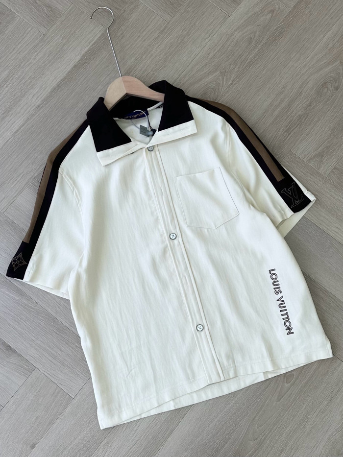 LOUIS VUITTON Bicolor Warm Up Short-Sleeved Shirt #384393