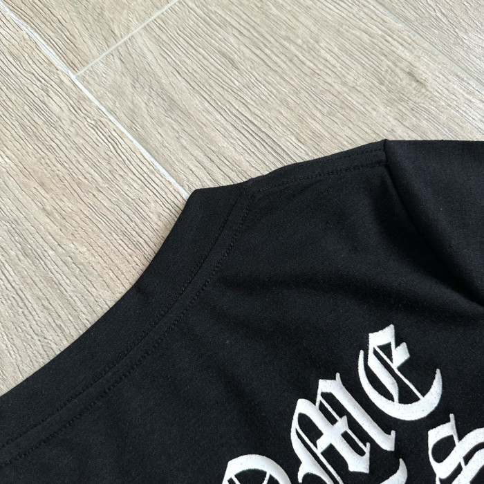 Chrome Hearts V-neck Cross Horseshoe Print T-shirt #384423