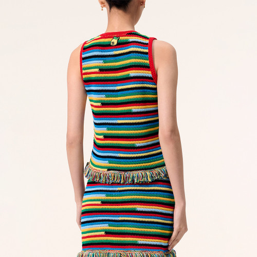 CHANEL Top Cotton Red Blue Green Yellow #384384