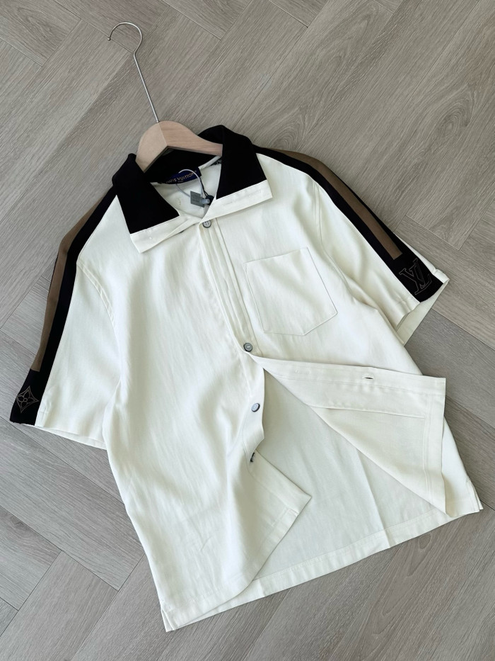 LOUIS VUITTON Bicolor Warm Up Short-Sleeved Shirt #384393