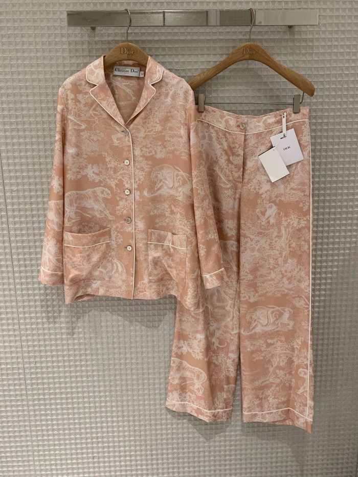 Dior Silk Robe Set Zoo Print #384330