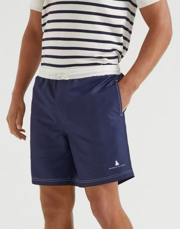 Brunello Cucinelli Logo-print Swim Shorts #384437