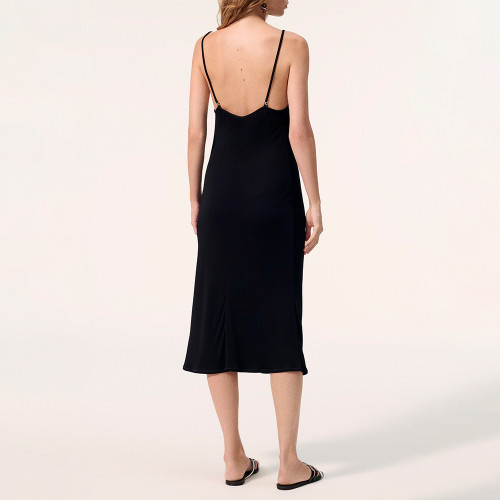 CHANEL Dress Mixed Fibers Black #384382