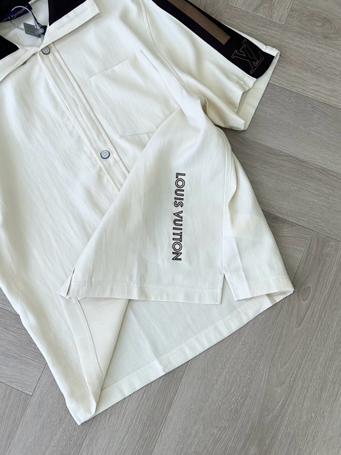 LOUIS VUITTON Bicolor Warm Up Short-Sleeved Shirt #384393