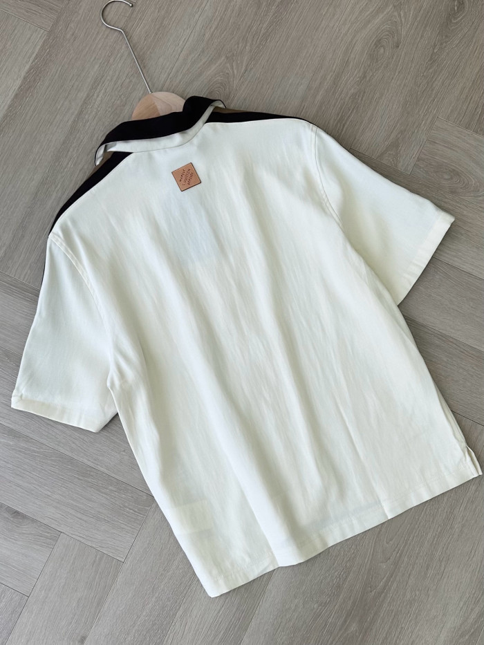 LOUIS VUITTON Bicolor Warm Up Short-Sleeved Shirt #384393