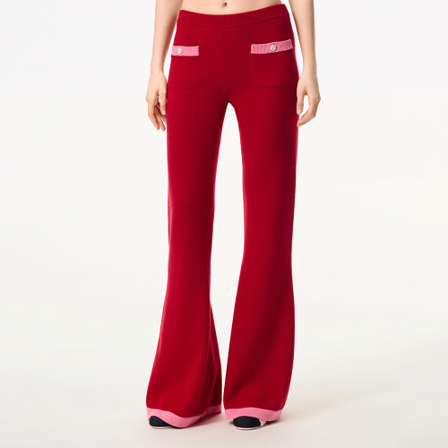 Chanel Top-quality Version Trousers Cashmere Red Pink #334185