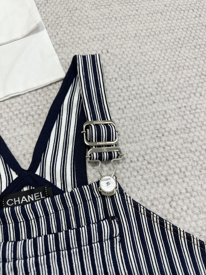 Chanel Top-quality Version Striped Vest Skirt #322850