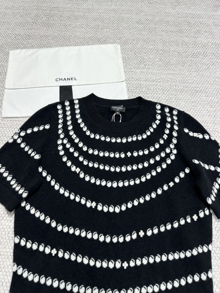 Chanel Top-Quality Version Pearl Chain Cashmere Dress #307525