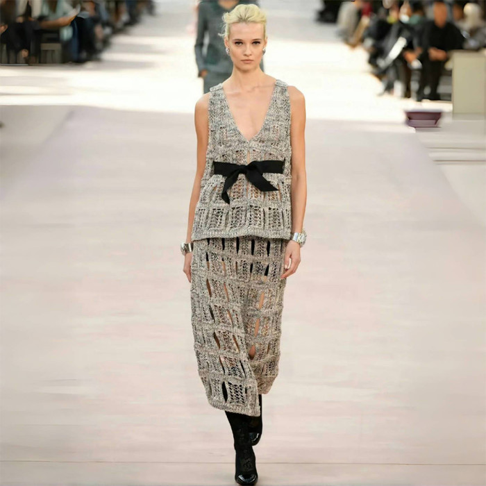 Chanel Top-quality Version CC Hollow Woven Vest Skirt #312157