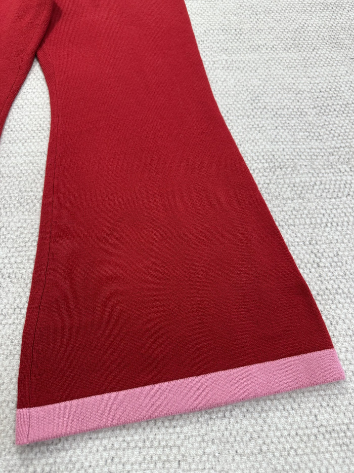 Chanel Top-quality Version Trousers Cashmere Red Pink #334185