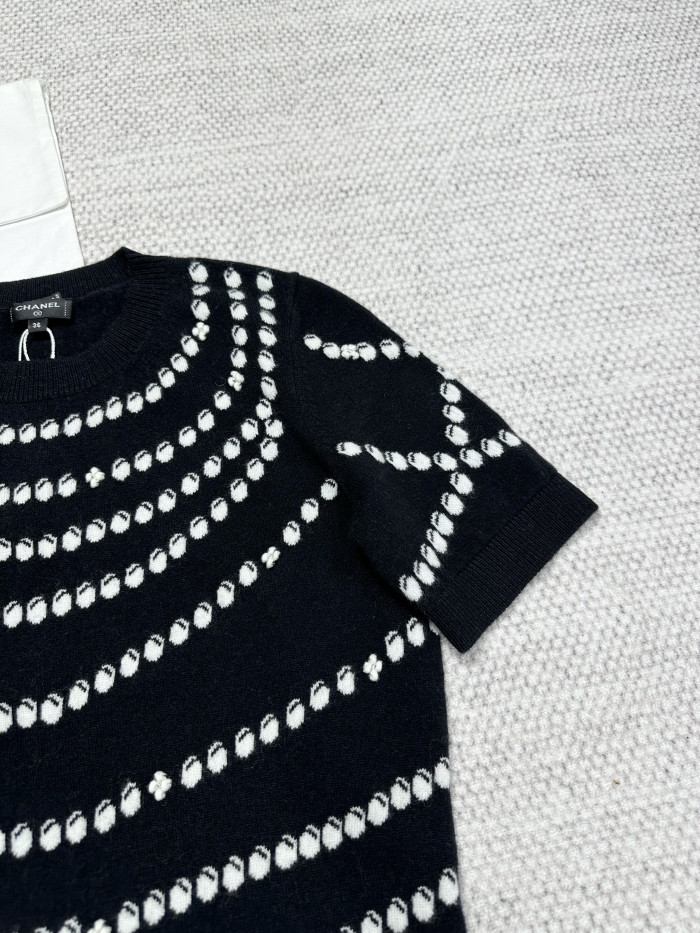 Chanel Top-Quality Version Pearl Chain Cashmere Dress #307525