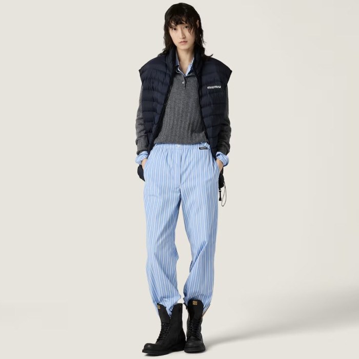 MiuMiu Top-quality Version Striped Knitted Cashmere Sweater #334099