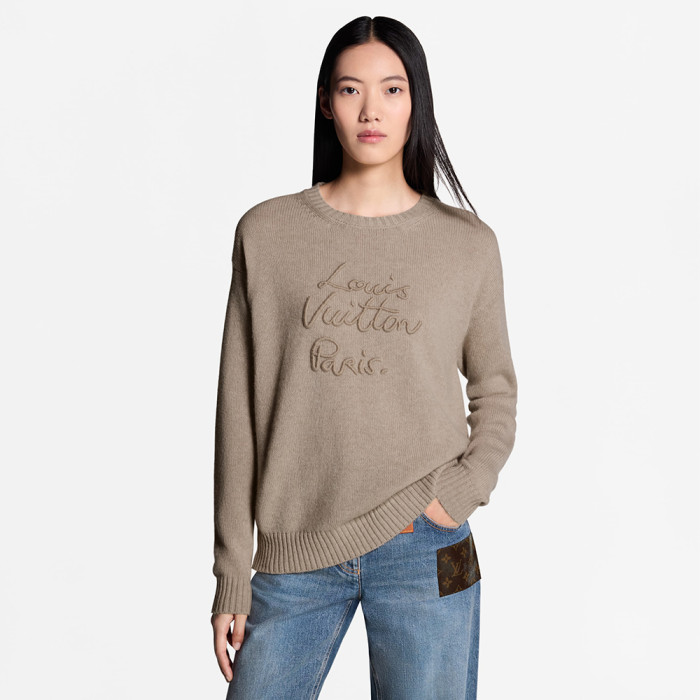 LOUIS VUITTON Top-quality Version Cursive Signature Pullover#384687