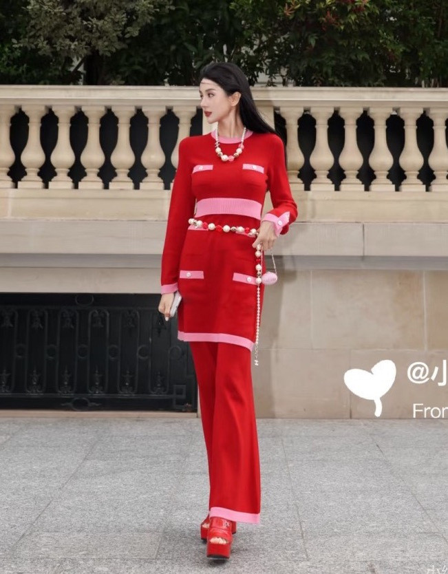 Chanel Top-quality Version Trousers Cashmere Red Pink #334185