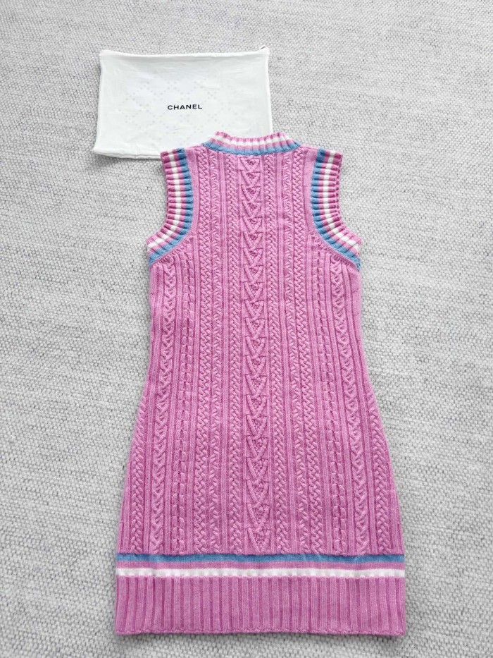 Chanel Top-Qualitu Version CC Cashmere Dress #380166