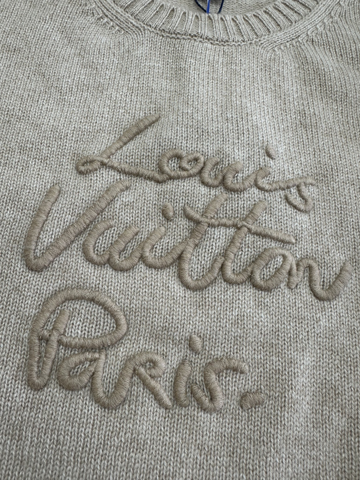 LOUIS VUITTON Top-quality Version Cursive Signature Pullover#384687