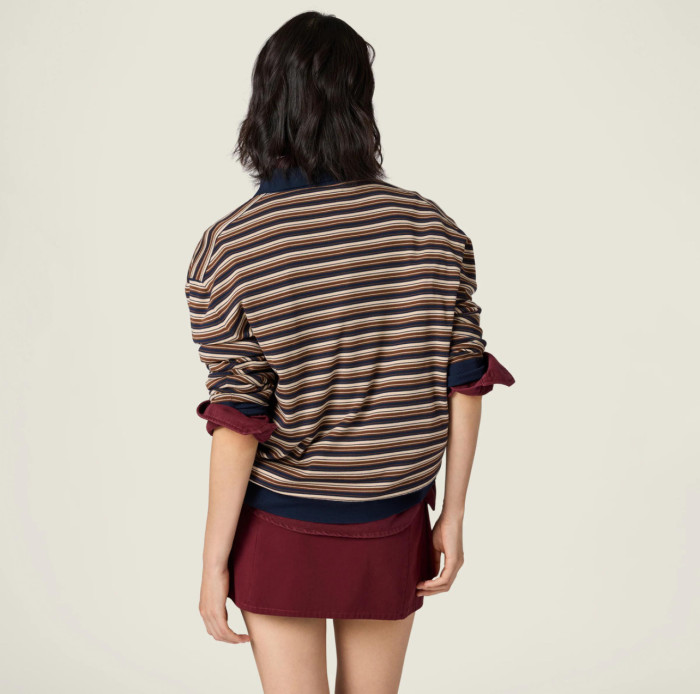 MiuMiu Grayblack Wool Polo Sweater #377385