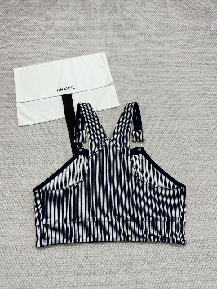 Chanel Top-quality Version Striped Vest Skirt #322850