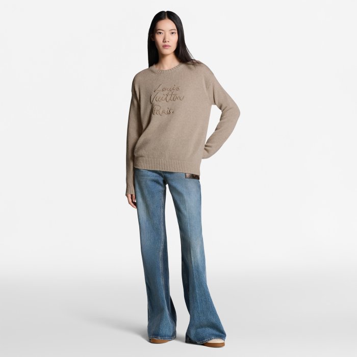 LOUIS VUITTON Top-quality Version Cursive Signature Pullover#384687