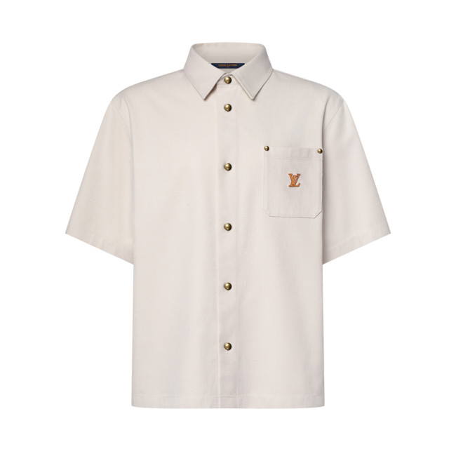 LOUIS VUITTON Short-Sleeved Silk-Cotton Shirt #384763