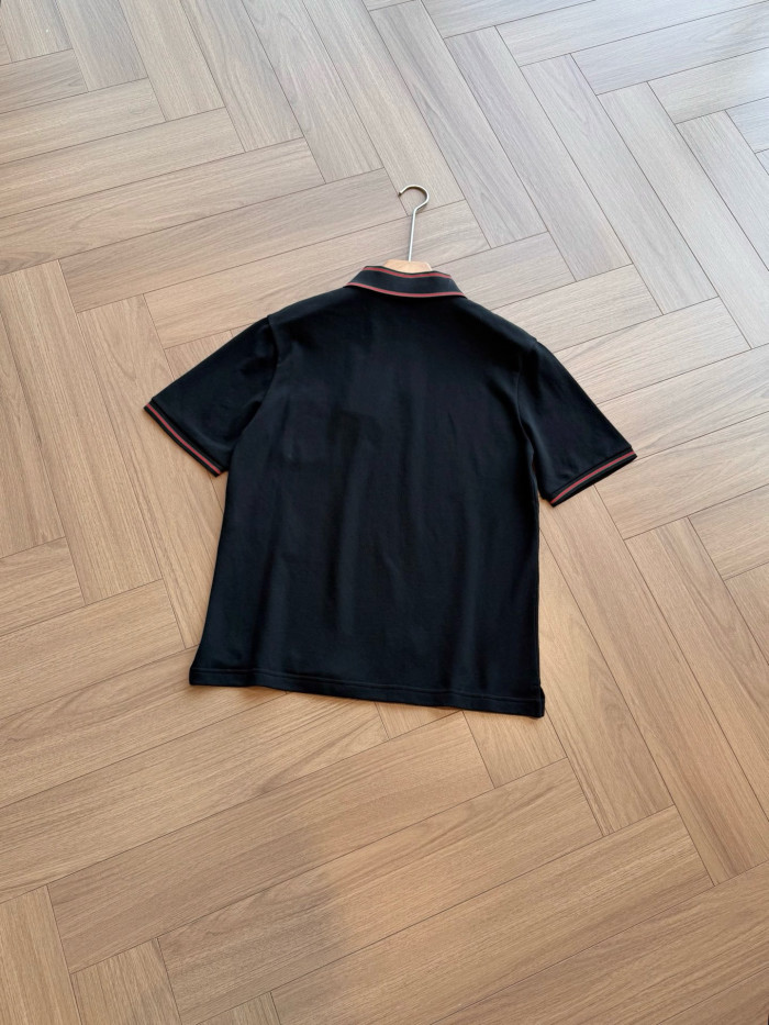 Gucci Cotton Piquet Polo Shirt in Black #384702