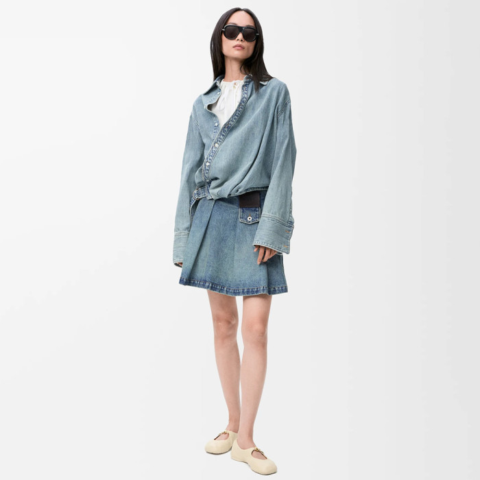 LOEWE  Mini skirt in denim Blue #384852