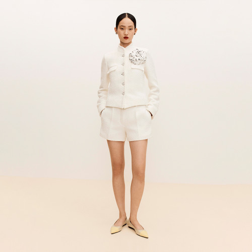 CHANEL Jacket and Shorts Tweed White #384712