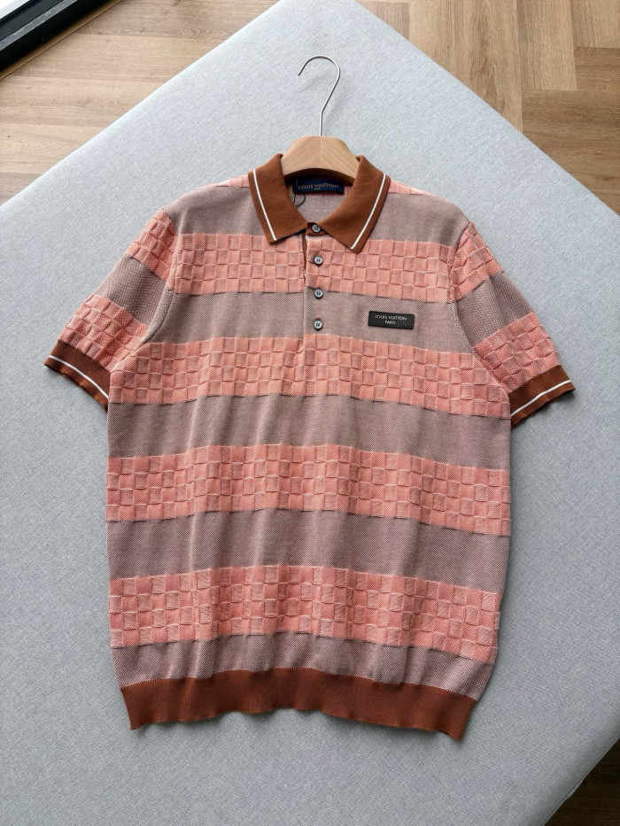 LOUIS VUITTON Damier Striped Polo Shirt #384526