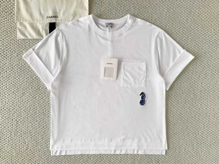 Chanel Coco Beach Seahorse Knitted Short-sleeved Top #384776