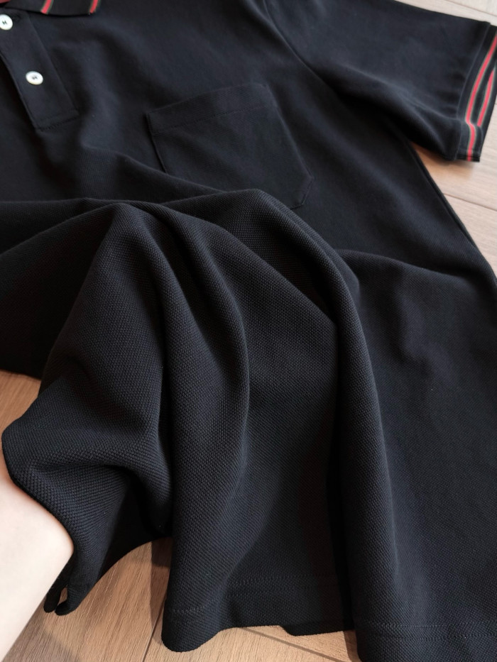 Gucci Cotton Piquet Polo Shirt in Black #384702
