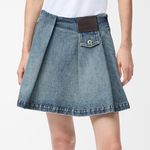 LOEWE  Mini skirt in denim Blue #384852