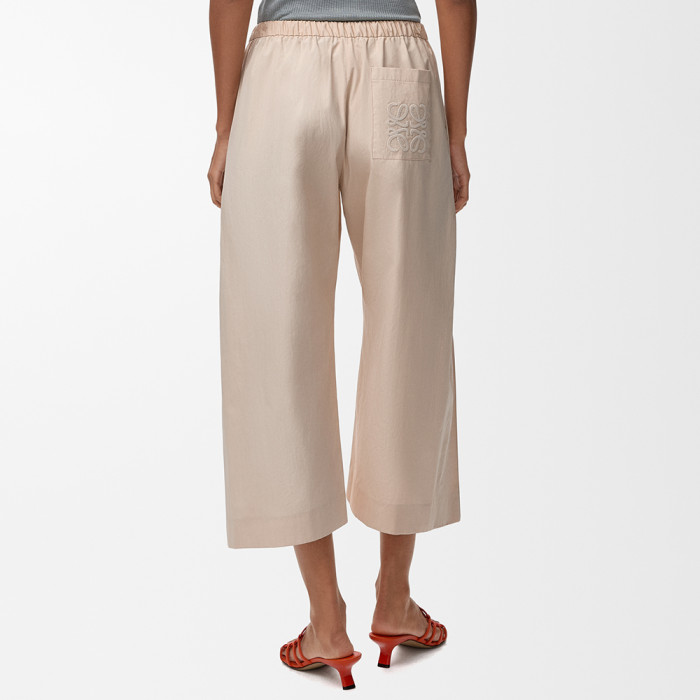 Loewe Cropped Elasticated Trousers in Cotton #384845