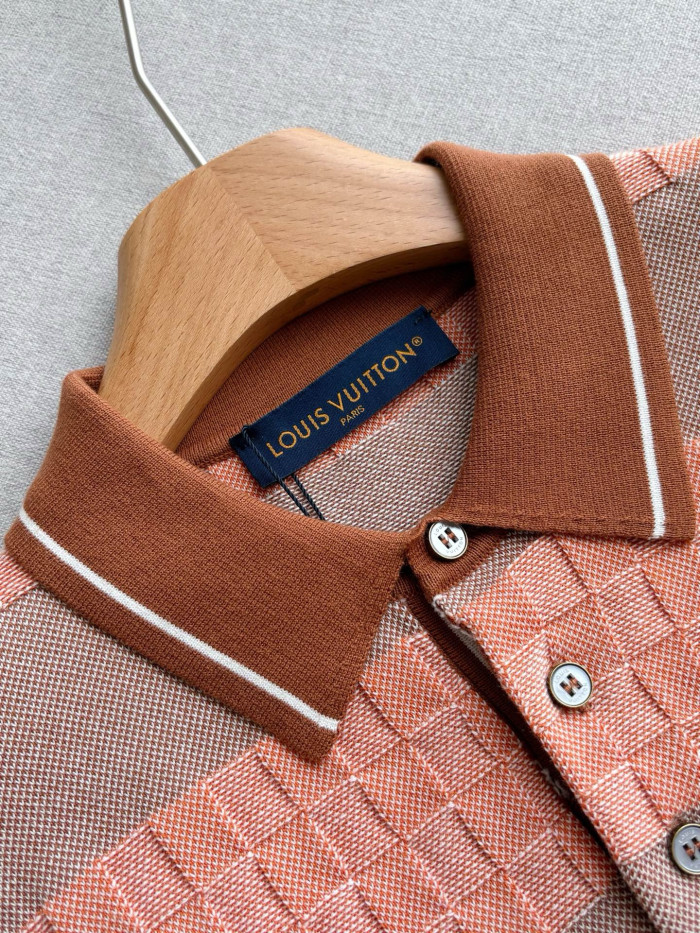 LOUIS VUITTON Damier Striped Polo Shirt #384526