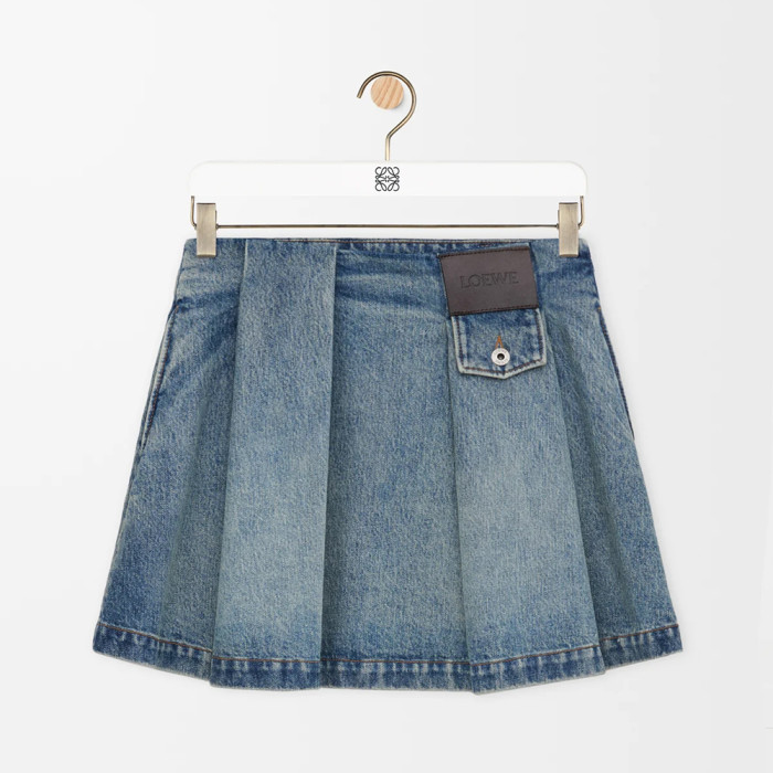 LOEWE  Mini skirt in denim Blue #384852