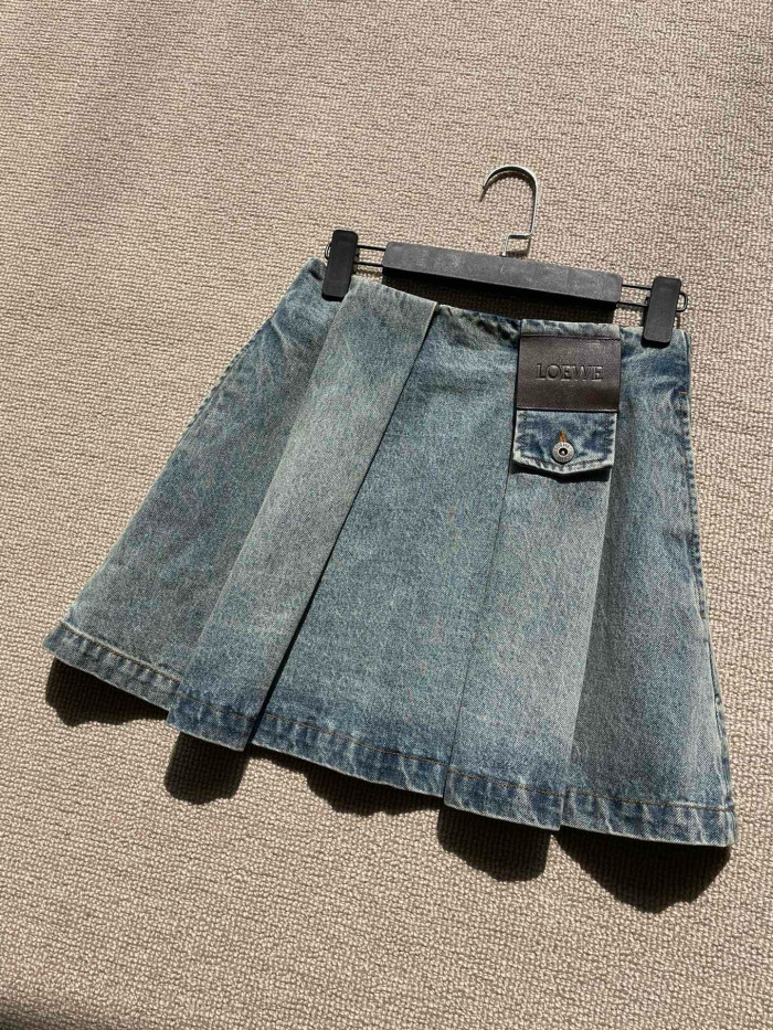 LOEWE  Mini skirt in denim Blue #384852
