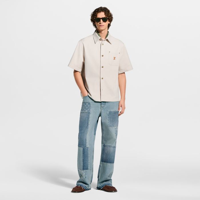 LOUIS VUITTON Short-Sleeved Silk-Cotton Shirt #384763