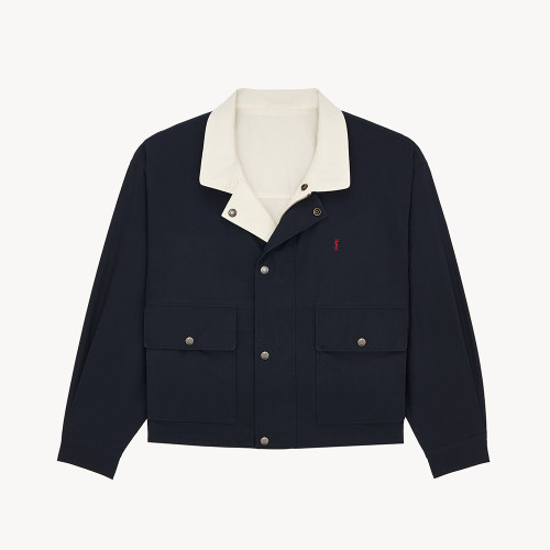 Saint Laurent CASSANDRE Reversible Jacket in Brushed Cotton Canvas #383438