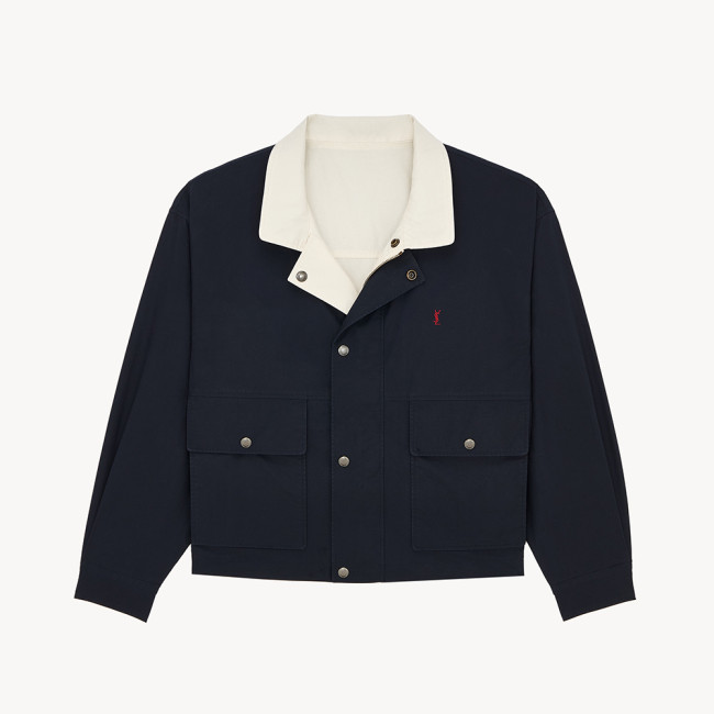 Saint Laurent CASSANDRE Reversible Jacket in Brushed Cotton Canvas #383438