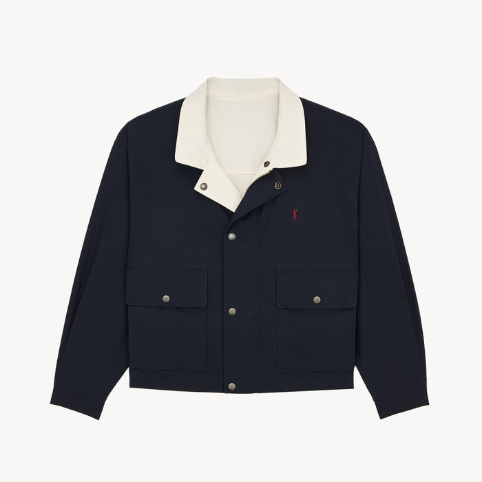Saint Laurent CASSANDRE Reversible Jacket in Brushed Cotton Canvas #383438