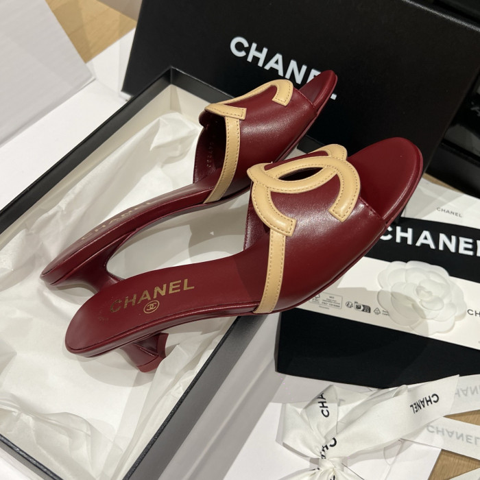 Chanel CC Kitten Heel Sandals #382676