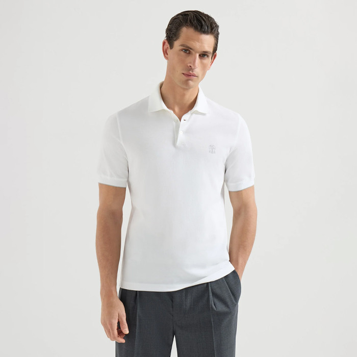 Brunello Cucinelli Cotton Piqué Polo Shirt With Logo #384928