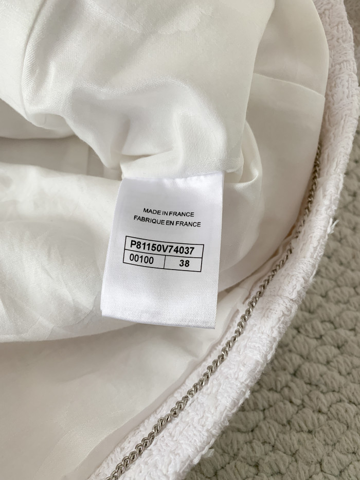 CHANEL Jacket and Shorts Tweed White #384712