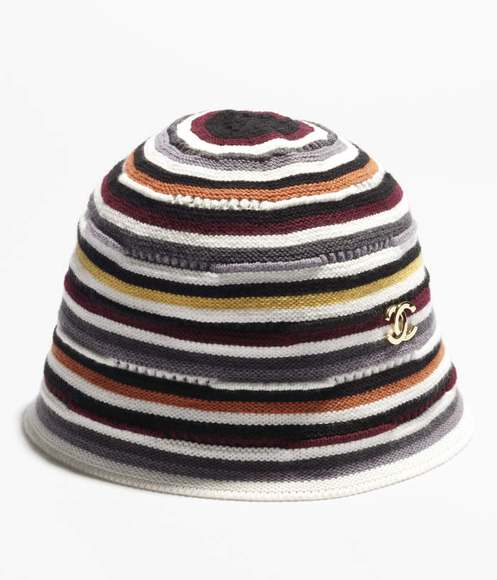 Chanel Cloche Hat Cotton Mixed Fibers Metal Multicolor #384926