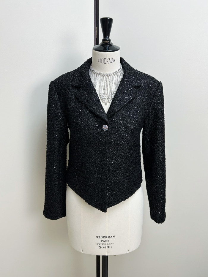 Chanel Suit Collar Irregular Cut Jacket #384941