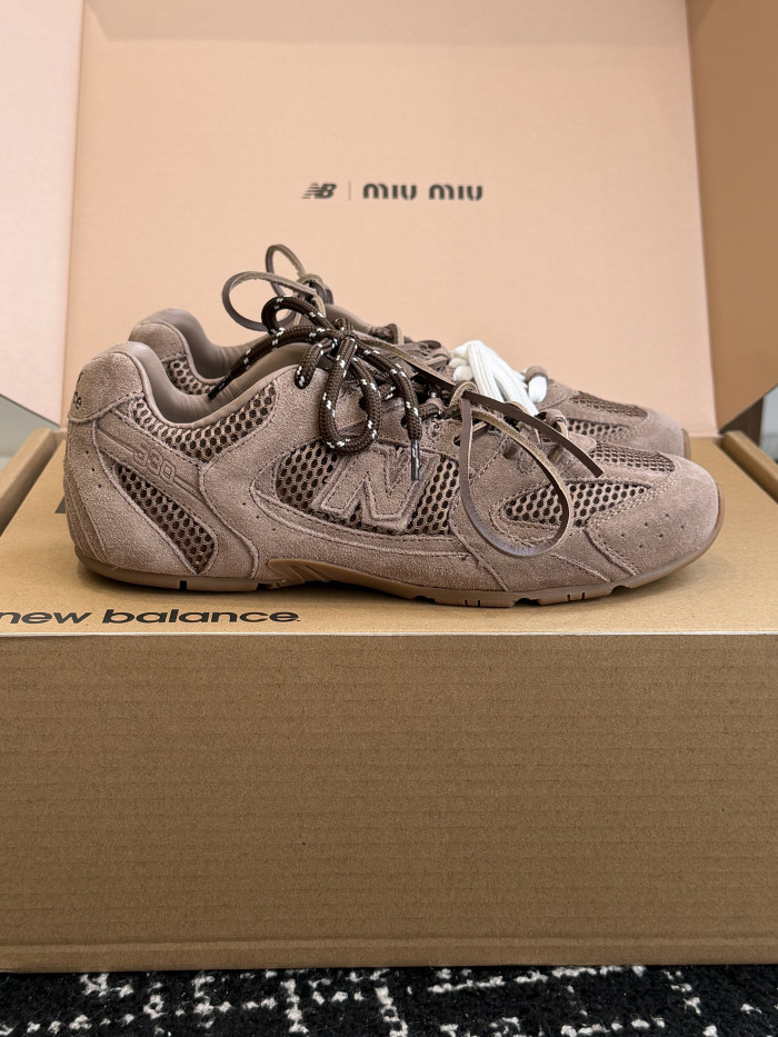 MiuMiu New Balance X MiuMiu 530 Sl Suede And Mesh Sneakers #384881