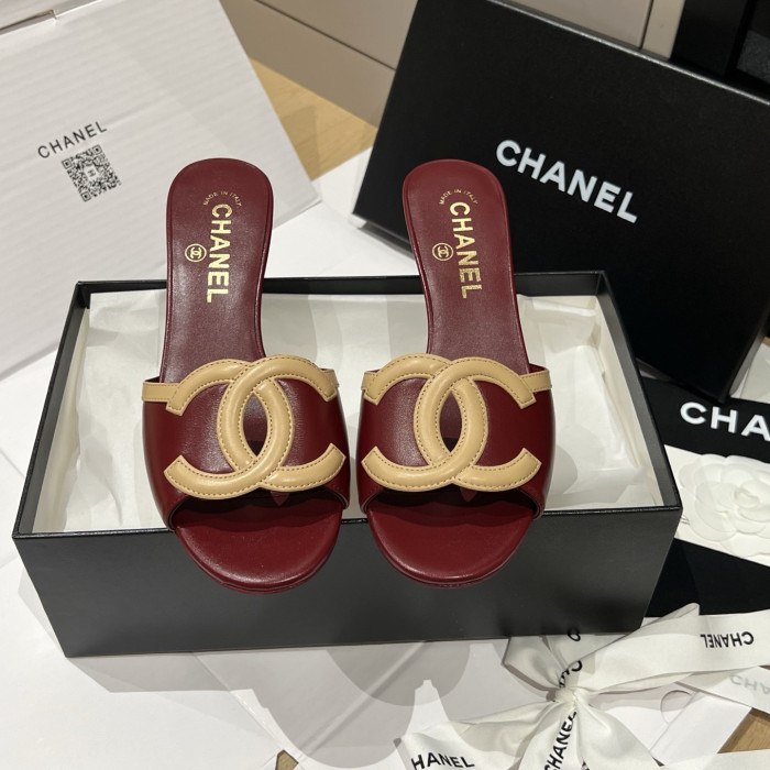 Chanel CC Kitten Heel Sandals #382676