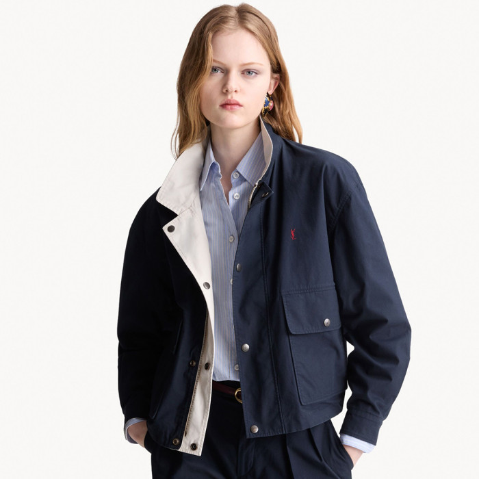 Saint Laurent CASSANDRE Reversible Jacket in Brushed Cotton Canvas #383438