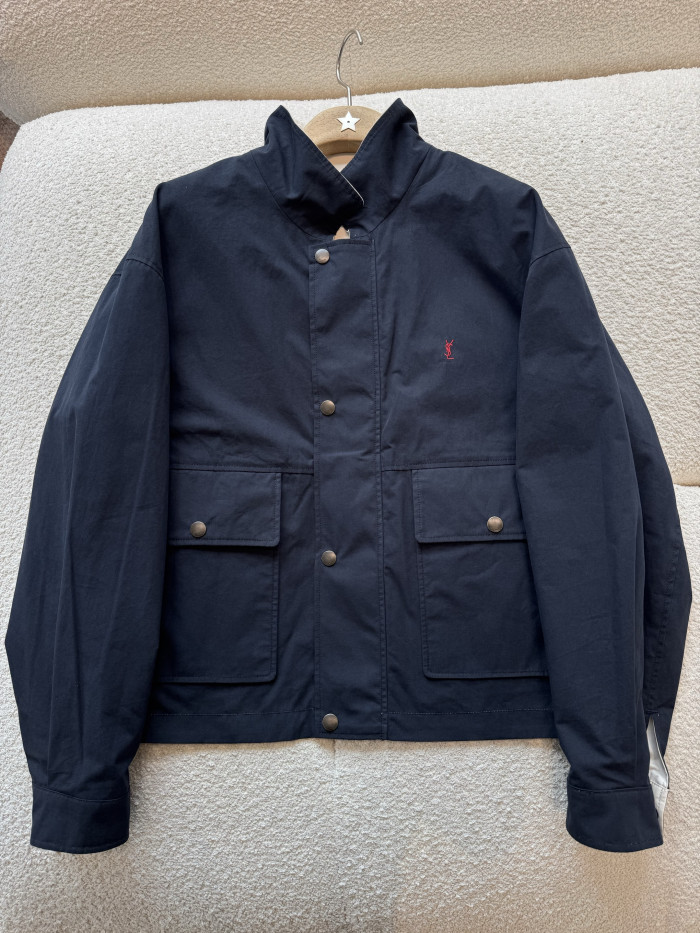Saint Laurent CASSANDRE Reversible Jacket in Brushed Cotton Canvas #383438