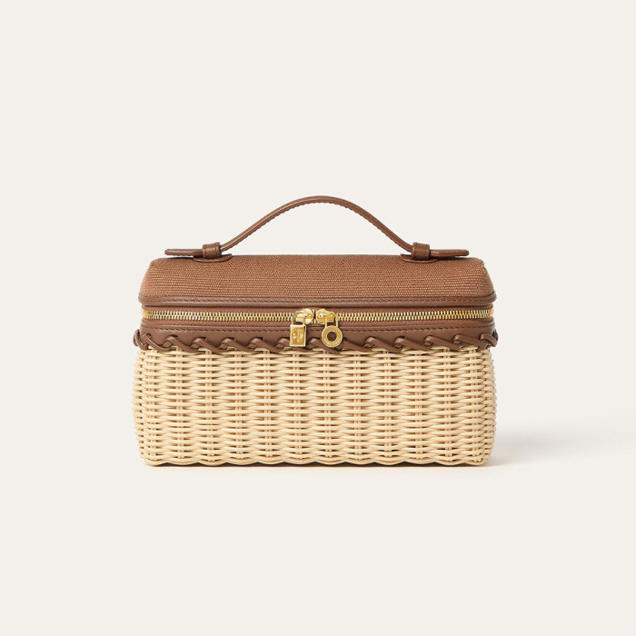 Loro Piana Extra Pocket L19 East-West wicker Cotton Linen Rattan Multicolor Pattern Spring Summer collection Top Handle #384885